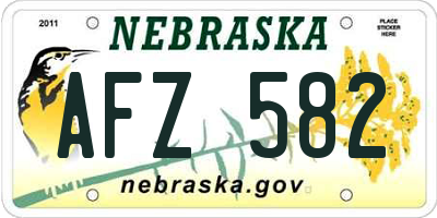 NE license plate AFZ582