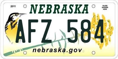 NE license plate AFZ584