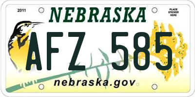 NE license plate AFZ585