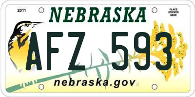 NE license plate AFZ593