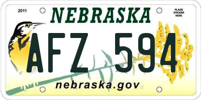 NE license plate AFZ594