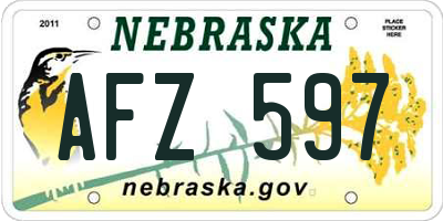 NE license plate AFZ597