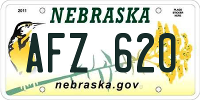 NE license plate AFZ620