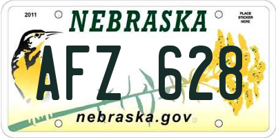 NE license plate AFZ628