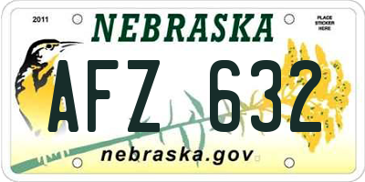 NE license plate AFZ632