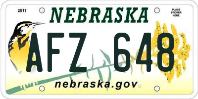 NE license plate AFZ648