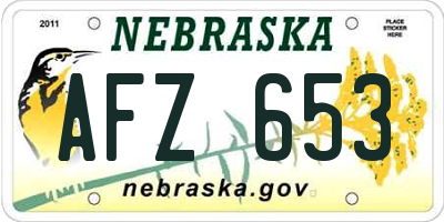NE license plate AFZ653