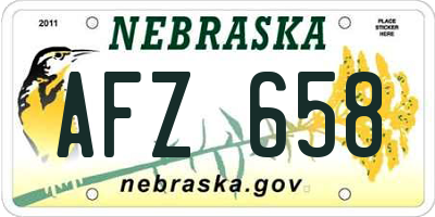 NE license plate AFZ658