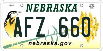 NE license plate AFZ660