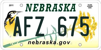 NE license plate AFZ675
