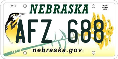 NE license plate AFZ688