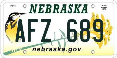 NE license plate AFZ689