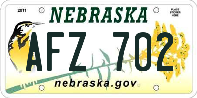 NE license plate AFZ702