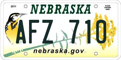 NE license plate AFZ710