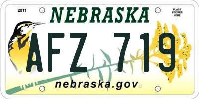 NE license plate AFZ719
