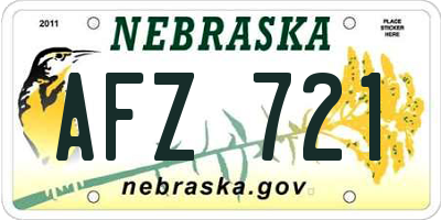 NE license plate AFZ721
