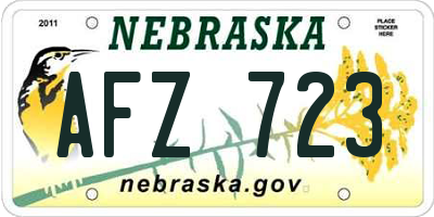 NE license plate AFZ723