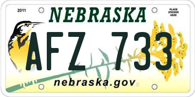 NE license plate AFZ733