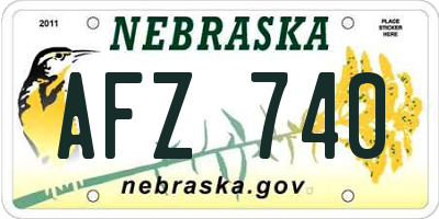 NE license plate AFZ740