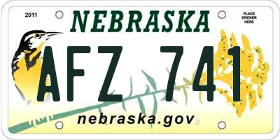 NE license plate AFZ741