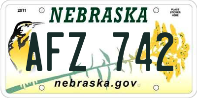 NE license plate AFZ742