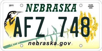 NE license plate AFZ748