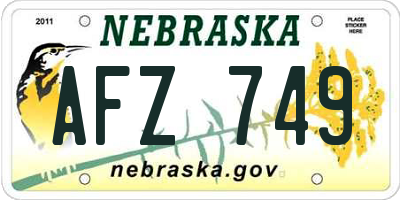NE license plate AFZ749