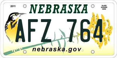 NE license plate AFZ764