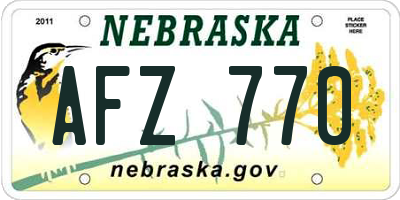 NE license plate AFZ770