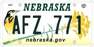 NE license plate AFZ771