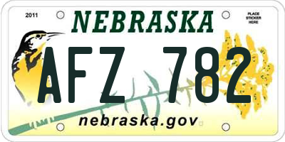 NE license plate AFZ782