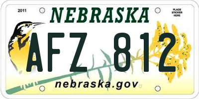 NE license plate AFZ812