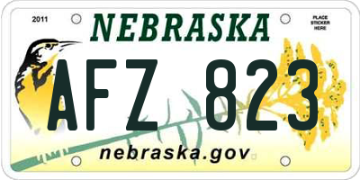 NE license plate AFZ823