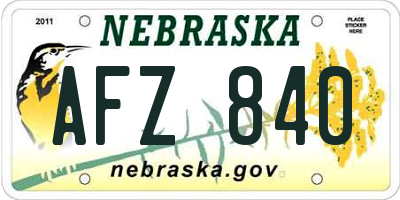 NE license plate AFZ840