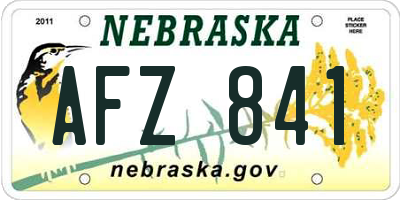NE license plate AFZ841