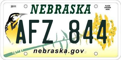 NE license plate AFZ844