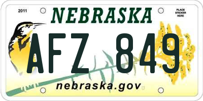 NE license plate AFZ849