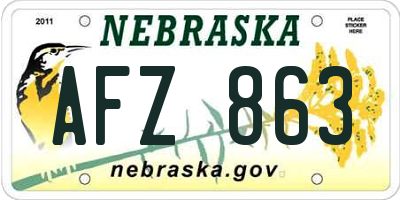 NE license plate AFZ863