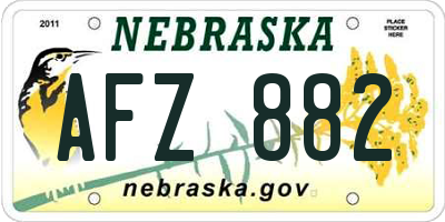 NE license plate AFZ882