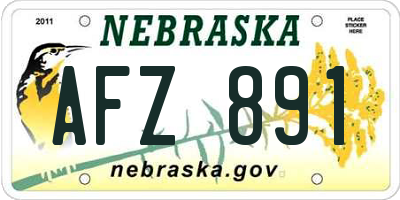 NE license plate AFZ891