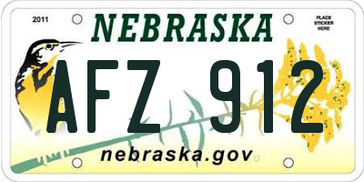 NE license plate AFZ912