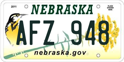 NE license plate AFZ948