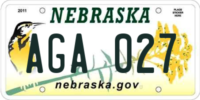 NE license plate AGA027