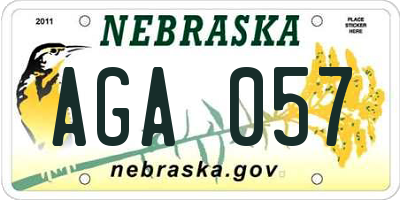 NE license plate AGA057