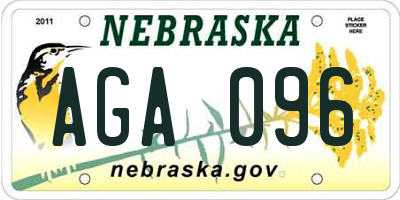 NE license plate AGA096