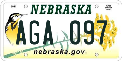 NE license plate AGA097