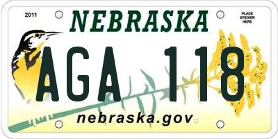 NE license plate AGA118