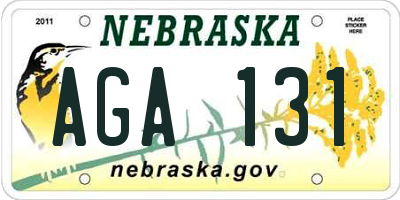 NE license plate AGA131