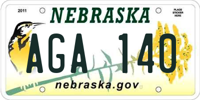 NE license plate AGA140