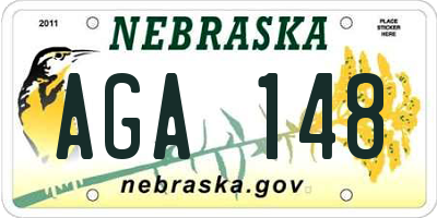 NE license plate AGA148